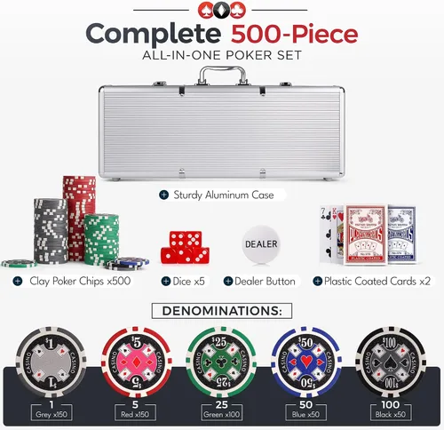 Vista 3 de Versa Games Juego de fichas de póker Ace Casino 500pc 0.41 oz