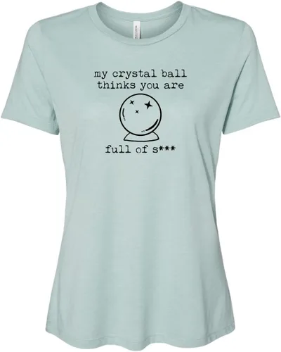 Vista 17 de Cute Women's Screen Printed Crew Neck Tee, Shirts With Sayings, Dusty Blue or Olive
