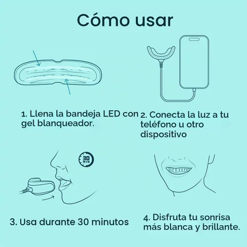 Vista 5 de Kit de blanqueamiento de dientes con 32 luces LED profesional completo en casa sistema de blanqueamiento de teléfonos inteligentes - El mejor