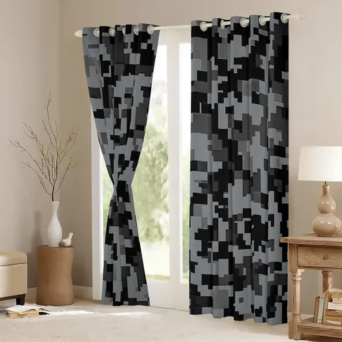 Vista 3 de Erosebridal Cortinas y cortinas de camuflaje para niños, adolescentes, jóvenes, adultos, hombres, decoración de dormitorio, cortinas opacas
