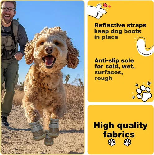 Vista 3 de Hcpet - Zapatos para perros, para perros grandes, botines transpirables para perros pequeños y medianos, botas antideslizantes para perros