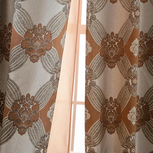 Vista 8 de Petrichor Cortinas Elegantes con Hilos Dorados y Plateados Juego de 2 Paneles - Tratamiento de Ventana de Lujo con Cenefa Adjunta, Respaldo