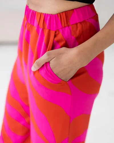 Vista 7 de The Drop Pantalón con estampado de cebra rosarojo para mujer de victoriouslogan
