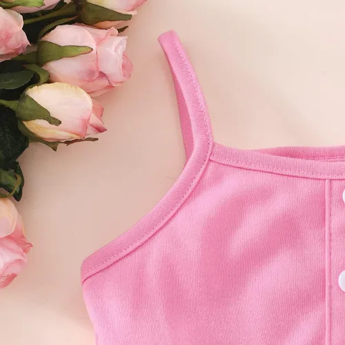 Vista 6 de Conjunto de 2 piezas para niña, camisa y pantalones cortos con cinturón, ropa de verano de 2 a 7 años