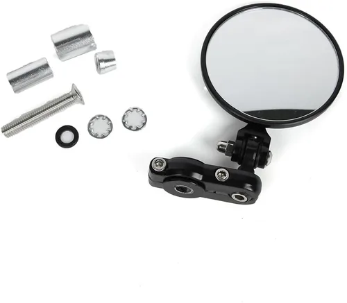 Vista 4 de Espejos laterales plegables negros de 3 pulgadas, redondos, 7/8 pulgadas, para Harley Davidson Kawasaki Suzuki Yamaha Cruiser Dirt Bike Scooter ATV