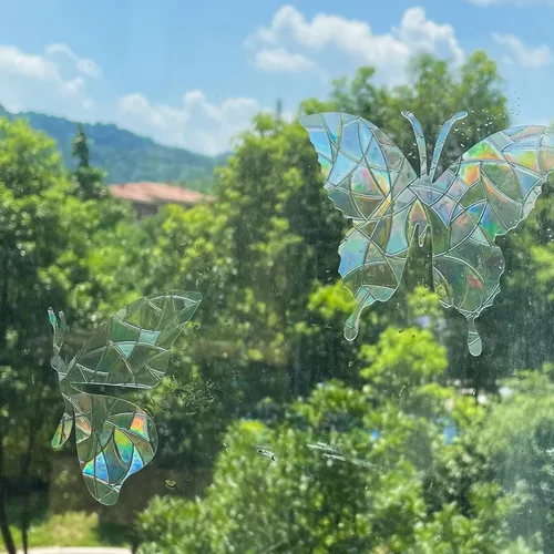 Vista 5 de Calcomanías estáticas de mariposa para ventanas para golpes de pájaros, juego de 20 Window Anti Collision, Stop Birds from Hitting Windows, Glass