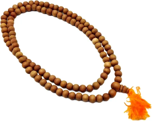Vista 4 de Healing Lama - Collar con 108 cuentas de madera de sándalo tibetano para meditación de Japa Mala 0315in