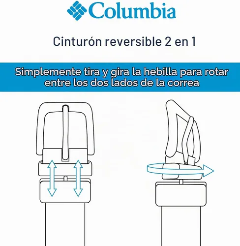 Vista 6 de Columbia Men's 2-in-1 Reversible Casual Leather Belt – Versatile Everyday Style, Dual-sided Strap