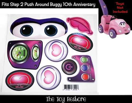 Vista 2 de Toy Restore - Calcomanía de repuesto para Step2 10th Push Around Buggy Girl Ride-on Car