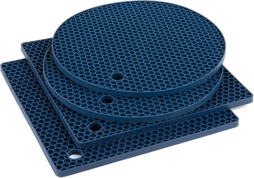 Vista 17 de Joyhalo Salvamanteles para platos calientes, almohadillas calientes para cocina, soportes de silicona para ollas y sartenes calientes, alfombrillas