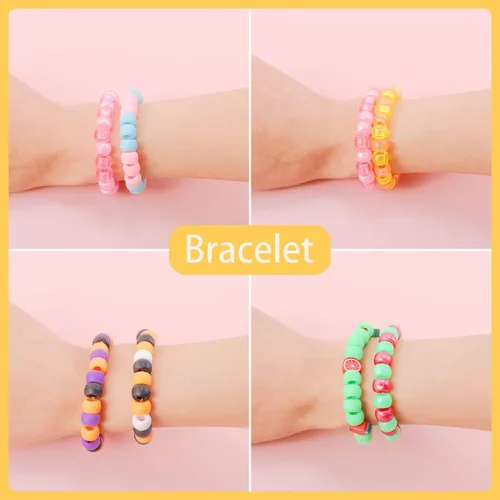 Vista 5 de Pony Beads Rainbow Kandi para hacer pulseras y joyas con banda de goma y cuentas