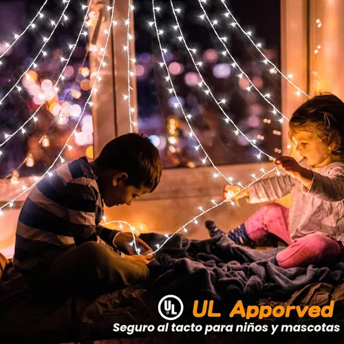 Vista 3 de BlcTec Luces de Navidad para exteriores, 317 luces LED de estrella de Navidad con 9 hebras de luces de árbol de cascada de 11.9 pies, 8 modos