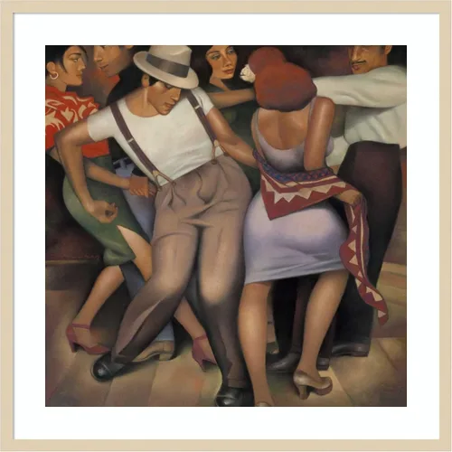 Vista 8 de Amanti Art Latino Jazz por Gary Kelley - Lienzo decorativo enmarcado en madera (21 pulgadas de ancho x 21 pulgadas de alto), marco natural esbelto