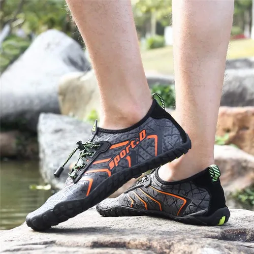 Vista 9 de UBFEN Zapatos acuáticos para natación, para hombre y mujer, para deportes de playa, secado rápido, descalzos para navegación, pesca, buceo, surf