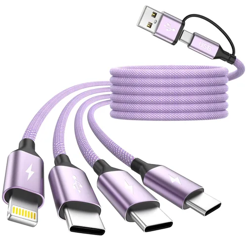 Vista 9 de Cable de carga múltiple, cable de carga 3 en 1 para múltiples dispositivos, cable USB universal con tipo C/IP/micro USB para iPhone