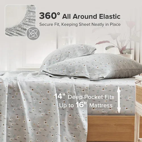 Vista 3 de Comfort Spaces - Sábanas con fundas de almohada Lama Multi