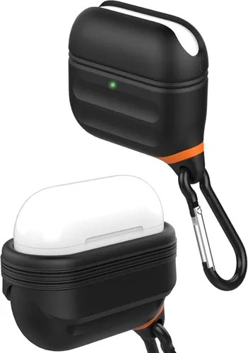 Vista 13 de HALLEAST Funda impermeable para AirPods 3, LED frontal visible y compatible con carga inalámbrica, funda protectora de silicona compatible con Apple