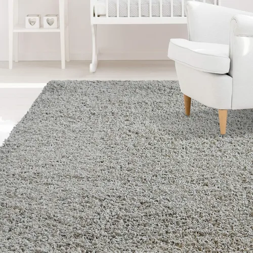 Vista 10 de Alfombra acogedora y suave de pelambre de felpa de iCustomRug., Sintético, Gris claro