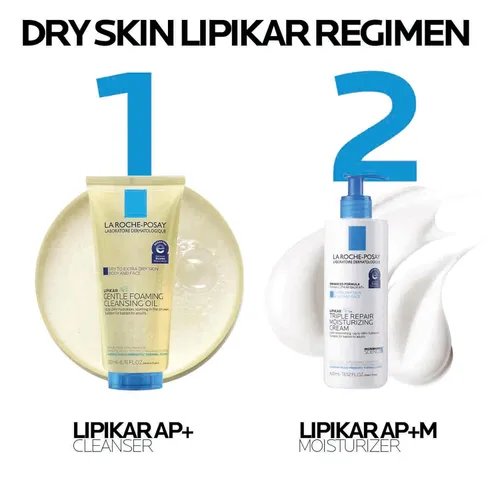 Vista 10 de La Roche-Posay Lipikar AP+ Aceite limpiador suave espumoso, limpiador suave para rostro y cuerpo formulado con niacinamida, hidratación de larga