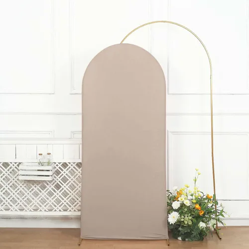 Vista 33 de Efavormart - Funda de elastano ajustada de elastano beige de 5 pies, ajuste cómodo, manga de fondo redonda para temas bohemios neutros y escenarios