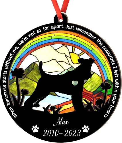 Vista 100 de Adorno personalizado para atrapasoles de sabueso afgano, adorno de Navidad de sabueso afgano, regalo para perro amante, sabueso afgano conmemorativo