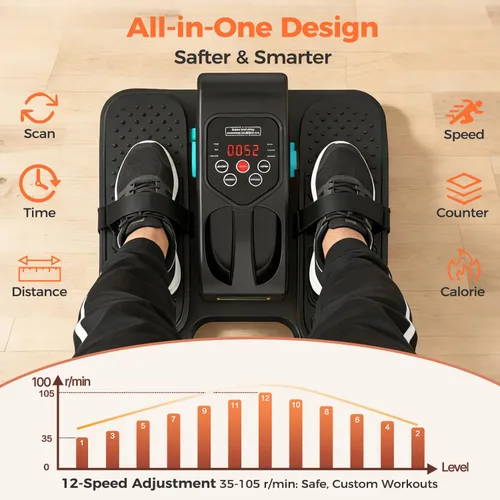 Vista 3 de ESL Under Desk Elliptical, Electric Elliptical Leg Exerciser for Seniors 12 Speed Adjustable, Quiet Elliptical Exercise Machine with Remote