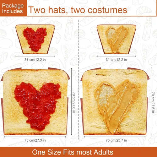 Vista 2 de Marsui 2 Pcs Couples Halloween Costumes for Adults Cosplay Food Costume Dress Up Food Funny Outfit for Party