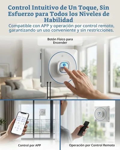 Vista 5 de Robot de limpieza de ventanas, limpiador automático de ventanas de 8000Pa con planificación inteligente de ruta, anticaídas de 15 etapas para vidrio