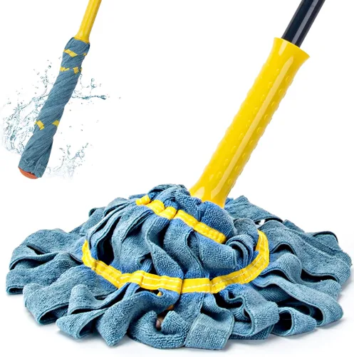 Vista 15 de Trapeadores giratorios autoescurridizos para limpieza de suelos, fregona de microfibra con mango largo de 57 pulgadas, fregona fácil de escurrir