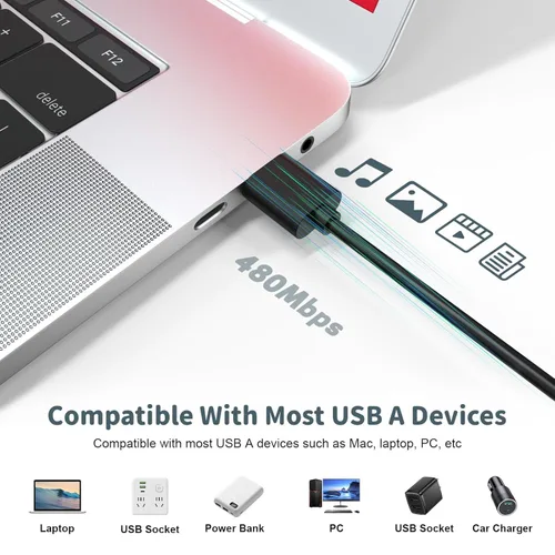 Vista 3 de Cable de carga micro USB compatible con HyperX Cloud Flight, Corsair Void Void Pro HS70 HS70 Pro K63, Razer BlackShark V2 Pro, auriculares Turtle