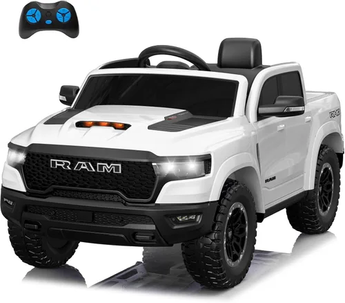 Vista 8 de Ram 1500 con Licencia - Juguetes de Montar para Niños de 4-8 años, Carro Eléctrico para Niños con Control Remoto, Alimentado por Batería con Llave