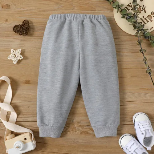 Vista 2 de PATPAT Pantalones deportivos de cintura elástica para bebés, pantalones deportivos sólidos para bebés, pantalones deportivos de meter