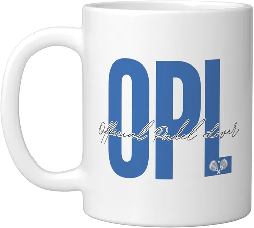Vista 11 de OPL Official Padel Lover Ceramic Mug, Pink/White, 15oz Rosa/blanco