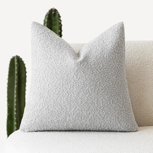 Vista 12 de Foindtower Fundas de almohada decorativas con textura de boucle, fundas de almohada sólidas, neutrales, suaves y acogedoras para silla, sofá