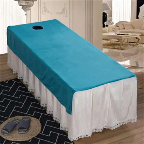 Vista 5 de Darley Funda de sábanas de belleza suave con agujero facial, funda de sábana de masaje reutilizable, sábanas de centro de spa, color sólido