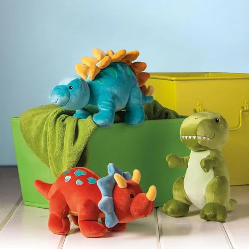 Vista 5 de Mary Meyer - Peluche de animal suave como almohada, juguete de 10 pulgadas, dinosaurio estegosaurio azul