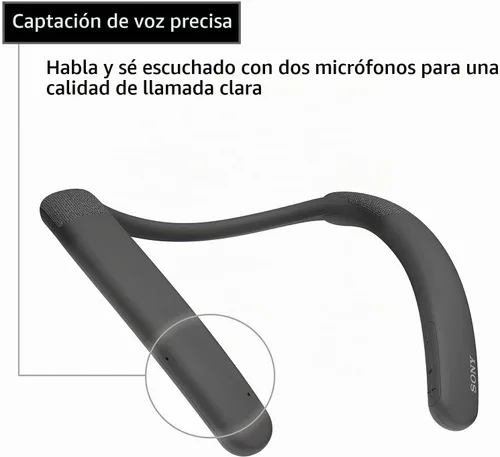 Vista 6 de Sony SRS-NB10 Altavoz Bluetooth con banda para el cuello inalámbrico, cómodo y ligero con tecnología para trabajar desde casa, micrófono