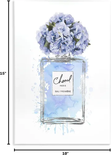 Vista 9 de Stupell Industries Blue Flowers - Placa de pared con diseño de acuarela, 10 x 15 pulgadas, multicolor Perfume Floral Azul