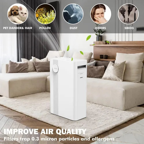 Vista 2 de MOOKA Filtro de repuesto para purificador de aire HEPA H13 con carbón activado 4 en 1 para filtro de habitación grande, alergias, polen, humo