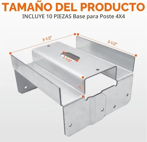 Vista 2 de lifgarfe 10 soportes de poste de anclaje de base de poste de hormigón de 4 x 4 para terraza, patio o pérgola