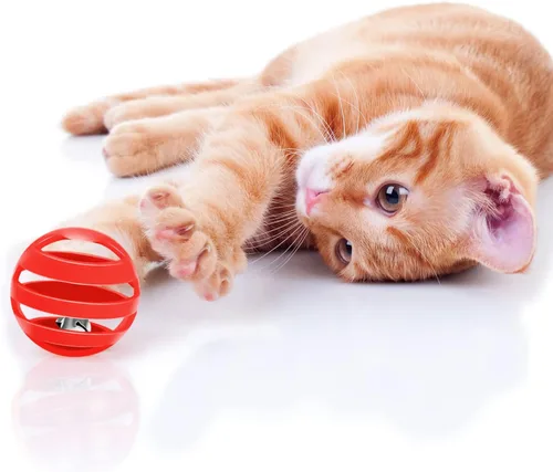 Vista 6 de Kasyat 21 bolas de cascabel para gatos con campanas, celosía de plástico