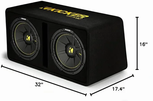 Vista 10 de Kicker par de bocinas subwoofer de 12 pulgadas y 1200 W, 2 Ohm, con carcasa ventilada y lista, 44DCWC122