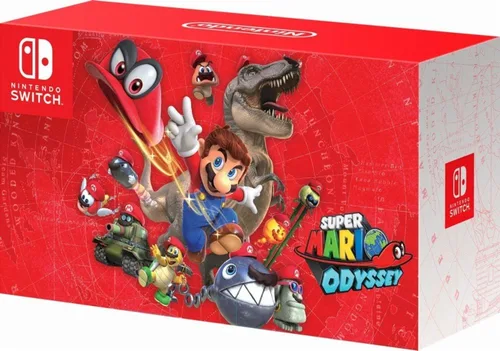 Vista 2 de Nintendo - Switch 32GB Super Mario Odyssey Edition Bundle - Red Joy-Con