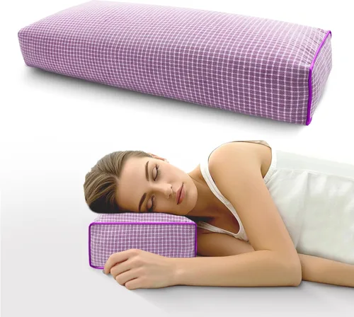 Vista 20 de Almohada ajustable de casco de trigo sarraceno para aliviar el dolor de cuello (21 x 8 x 4), almohada de enfriamiento natural para campamento