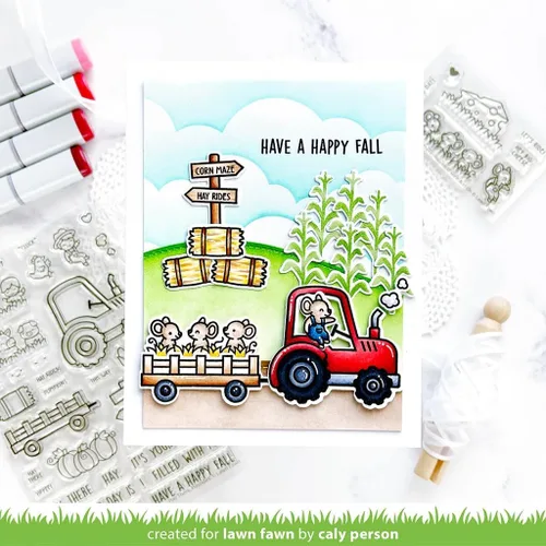 Vista 2 de Lawn Fawn - Hay allí, Hayrides! Ratones Add-on Sellos, troqueles y bolsillo