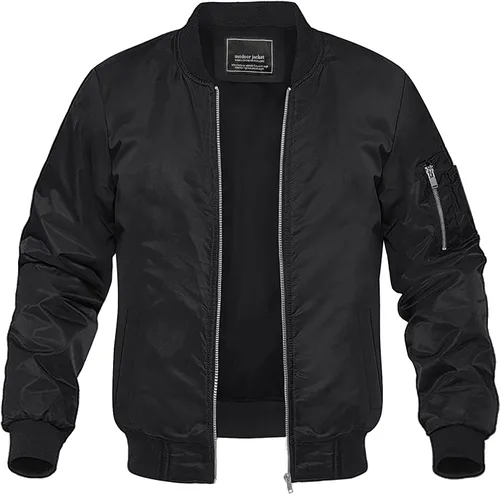 Vista 19 de MAGNIVIT - Chaqueta bomber ligera para hombre, cortavientos, casual, para primavera y otoño, para exteriores