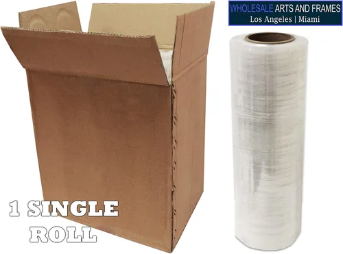 Vista 3 de 16"x1500' película de estiramiento/envoltura de paleta 1 rollo de calibre 80 Industrial Strengh 20 micrones Clear Adhering Packaging durable