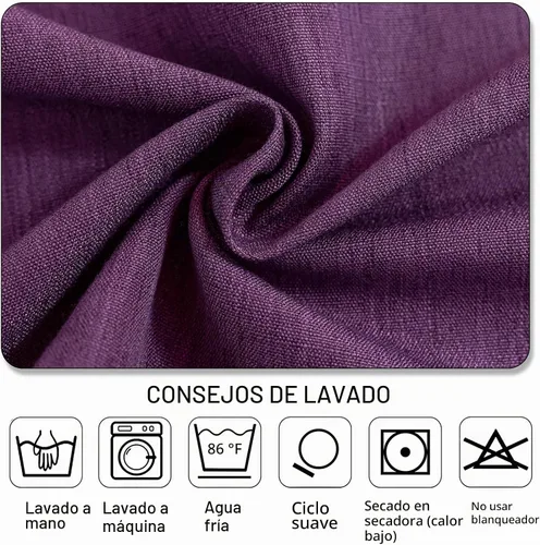 Vista 4 de AmHoo Mantel de mezcla de lino, mantel rectangular de 7.12 oz/m² con costuras y borlas para cocina, comedor, boda, bufé, 55 x 55 pulgadas