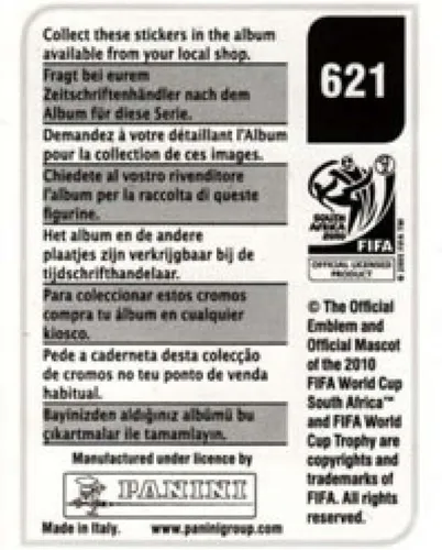 Vista 2 de Calcomanías de la Copa Mundial de la FIFA de Panini 2010 #621 Claudio Bravo Chile - Adhesivo oficial de álbum de fútbol (2 pulgadas x 1.5 pulgadas)