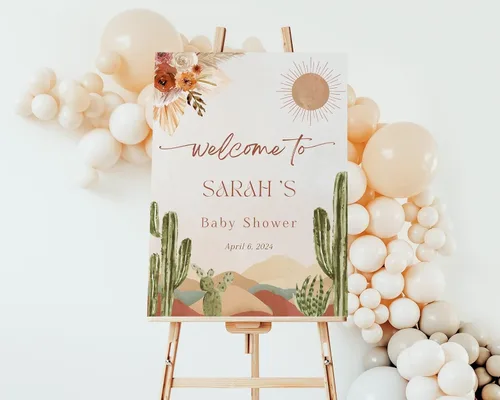 Vista 13 de Editable Boy Elephant Baby Shower Welcome Sign, Blue Elephant Baby Shower Sign, Baby Shower Signs, Welcome Baby Shower Sign, Blue Floral Elephant